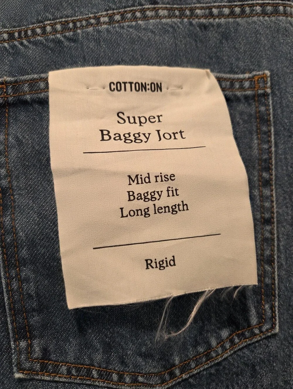 Cotton On Super Baggy Jort Mid Rise Baggy Fit Men's 32